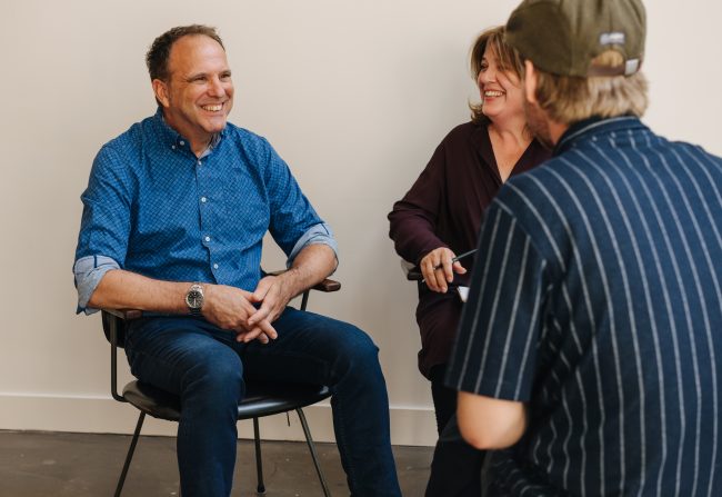 Ton Peters en Ilusch Korpadi tijdens een Business Heart sessie.