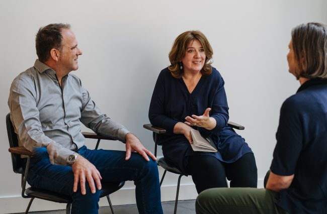 Ilusch Korpádi en Ton Peters tijdens een Business Heart sessie.